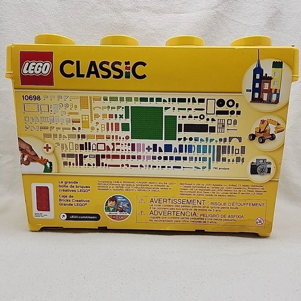 Lego Classic Large Creative Brick Box #10698 790 Pieces With Ideas Instructions